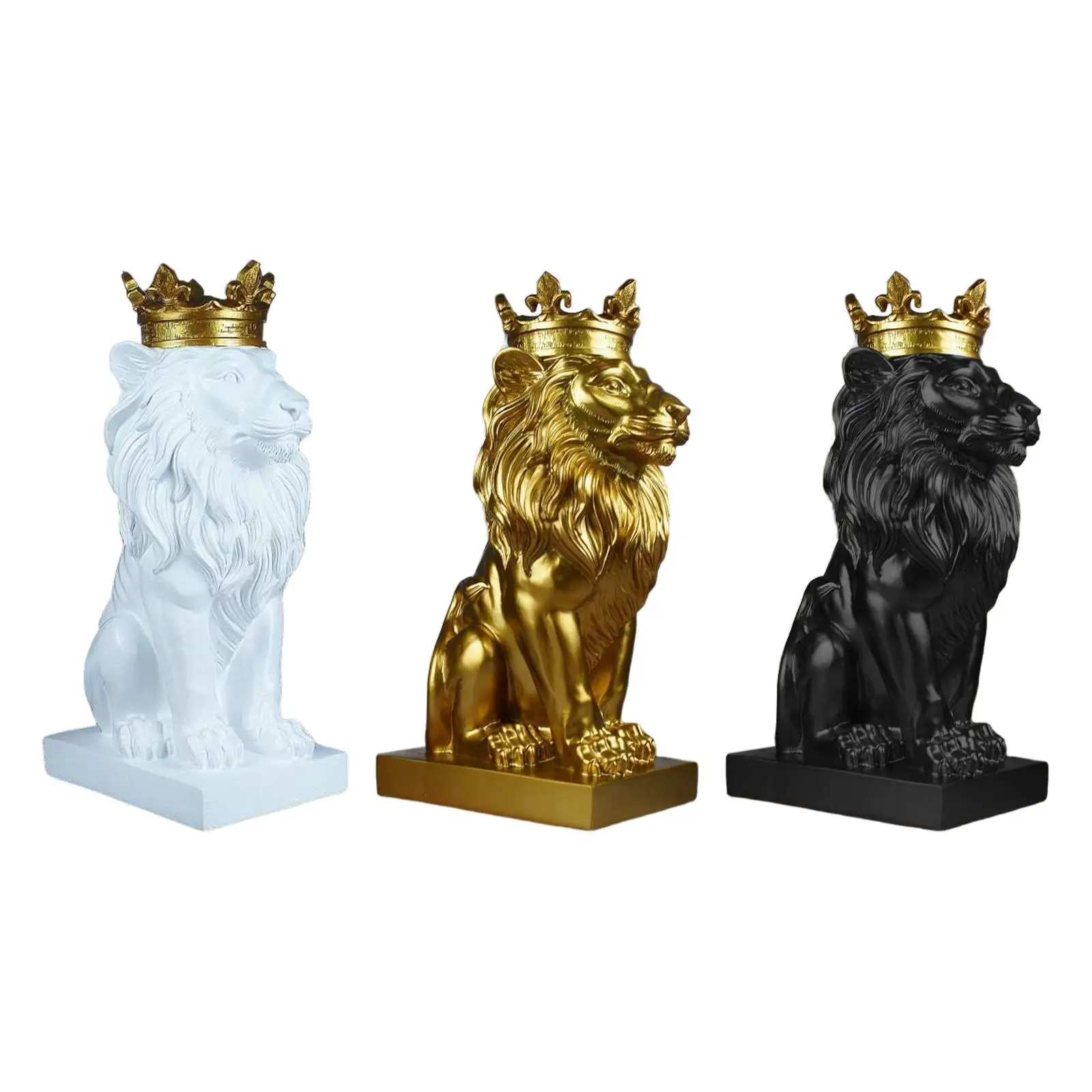 European Style Lion Head Statue Animal Figurine for Bedroom Home Decoration