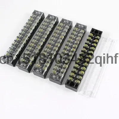 

5 шт., 600 В, 15 А, 12 позиций, 12P, двухрядный клеммный блок с барьерным винтом