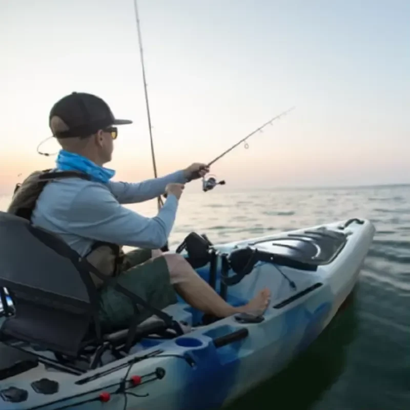 Wholesale Fishing Flap Drive Pedal Kayak 11ft HDPE Plastic Rotomolded Motor Eléctrico Para 1person Sit on Canoe