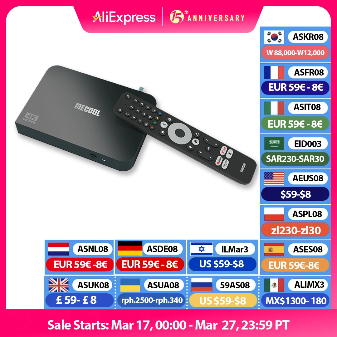 MECOOL DVB T2 Android TV Box KT2 with Android 11 Google Netflix Certified ATV 100M 2+32G S905Y4 WIFI 2.4G/5G 2T2R DVB Media Box