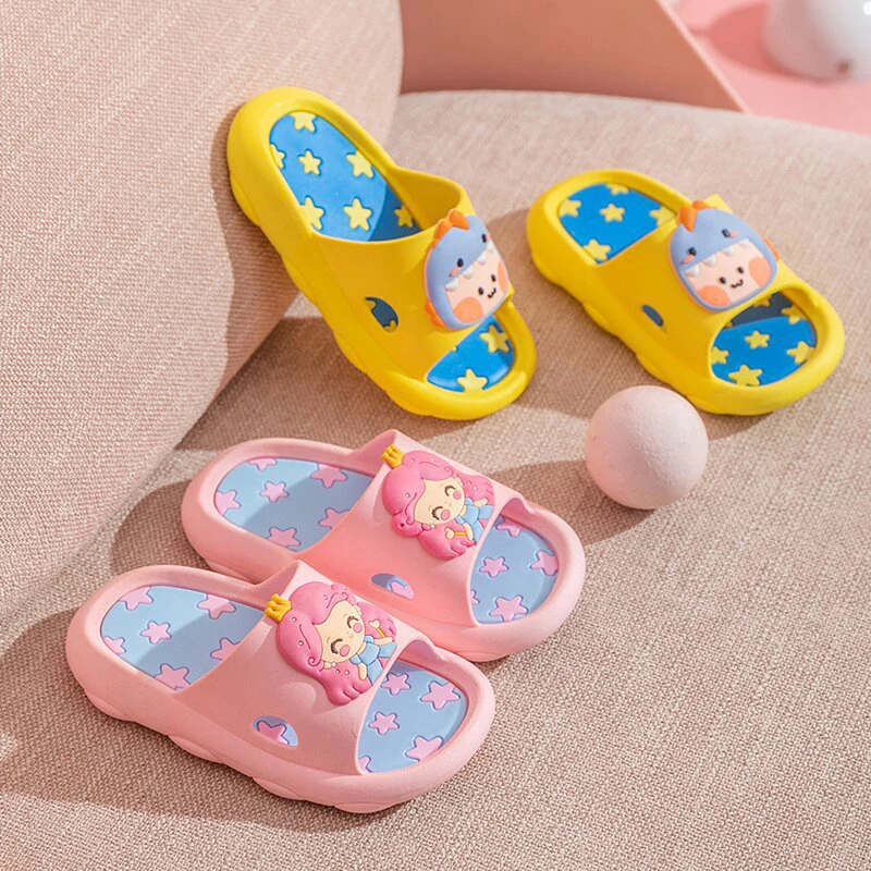 Children\'s Boys Girls Comfortable Non-slip Soft Home Slippers Kids Summer Slippers Breathable Cute Cartoon Slippers