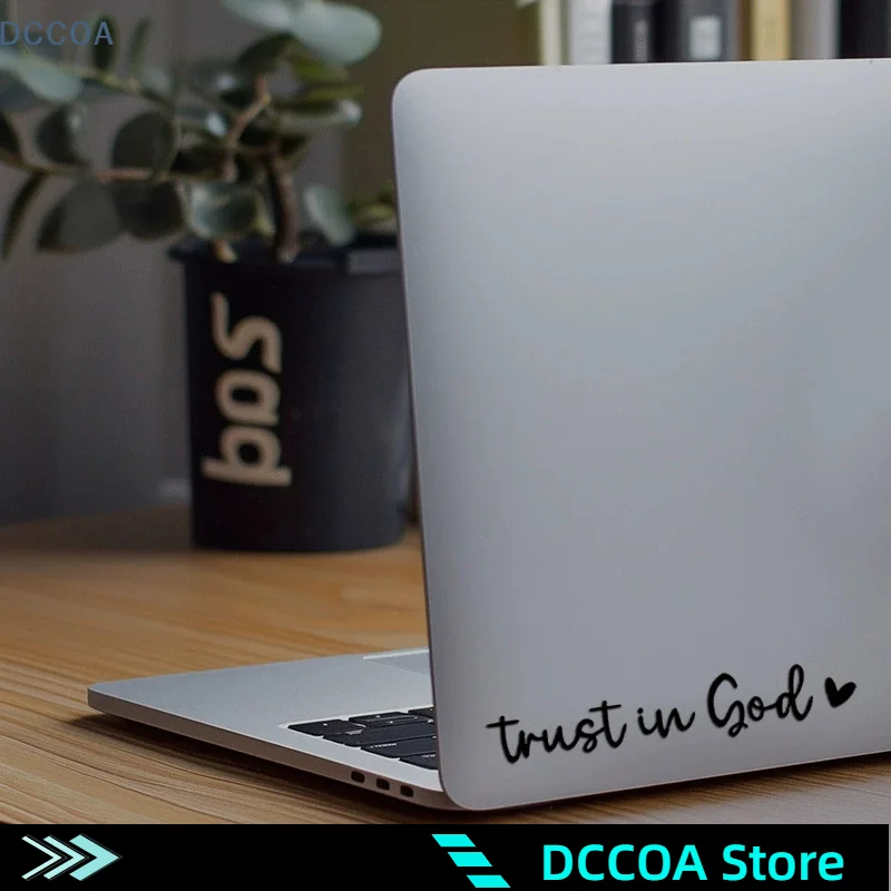 1Pcs 10*1.7CM Christian Trust In God Heart Sticker Decal Faith Bible Verse Church Computer Stickers Desktop Stickers Decor