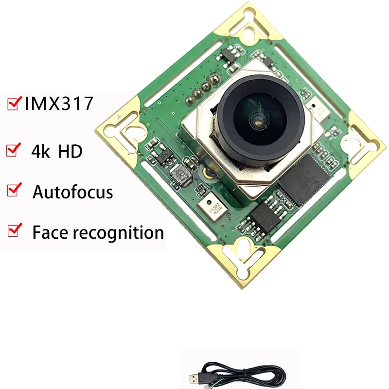 4K 8MP HD USB2.0 Camera Module IMX317 Sensor Autofocus 30 FPS for Video Conference Machine Vision