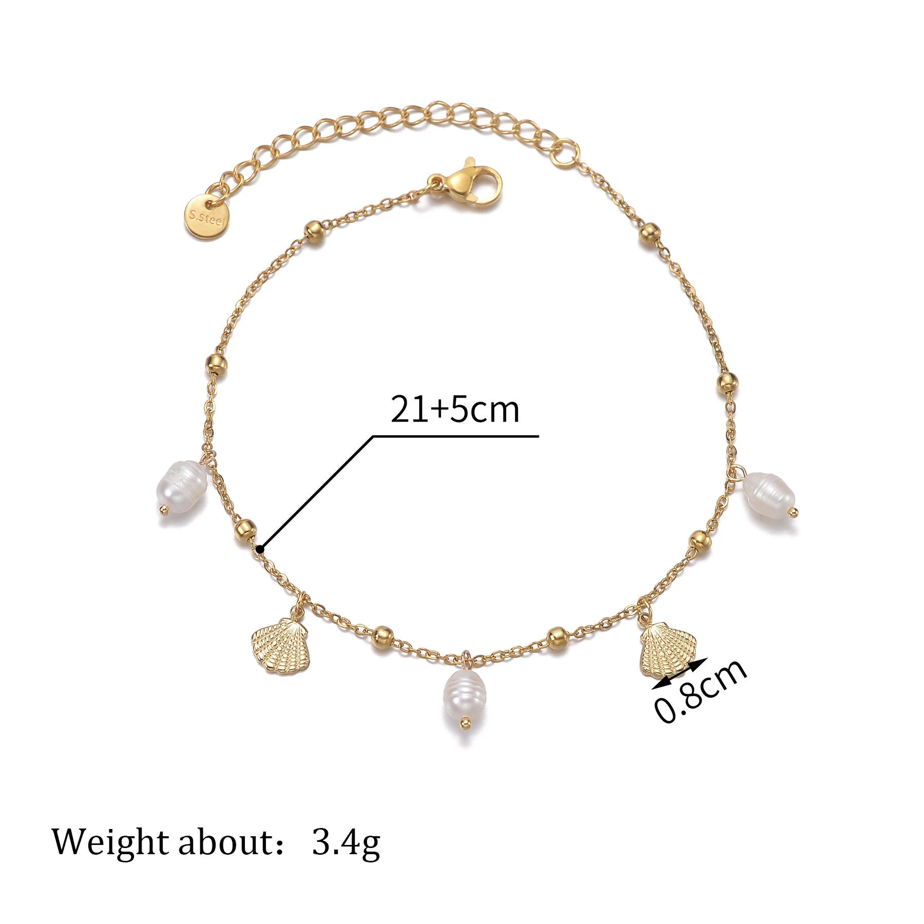 UZone Fashion Bead Pendant Ankle Chain Bracelet On Leg Foot Stainless Steel Adjustable Charm Feet Chain for Women Jelwery Gift - view 2