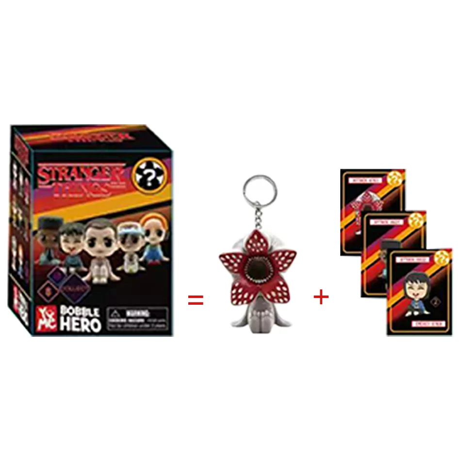 2025 Hot Pocket Keychain Eleven Barb Robin Steve Dustin Vinyl Figure Key Ring Model Toys Box