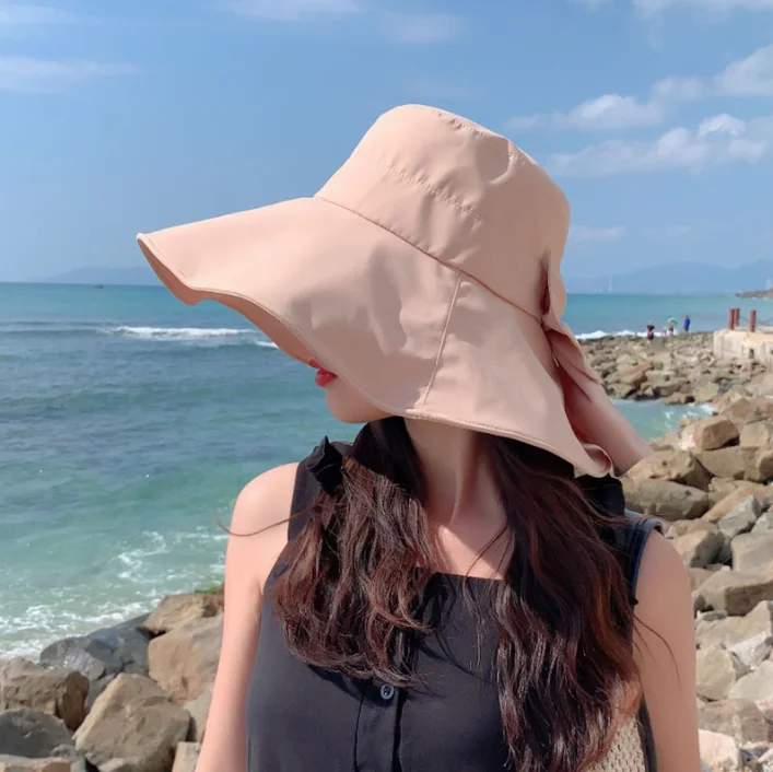 Komfortabler Baumwoll-Damenhut für Alle Jahreszeiten Sonnenschutz-Schirmhut Outdoor Breiter Rand Bucket Hat Panama Hut Modische Kappen – Detail 16