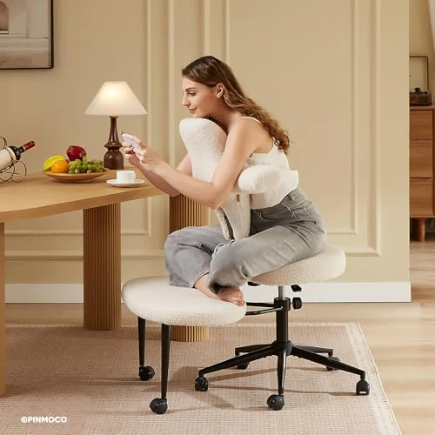 Extra Wide ADHD Cross Legged Office Chair, 360° Swivel Kneeling Meditation | Extra-wide cross-legged kneeling chair