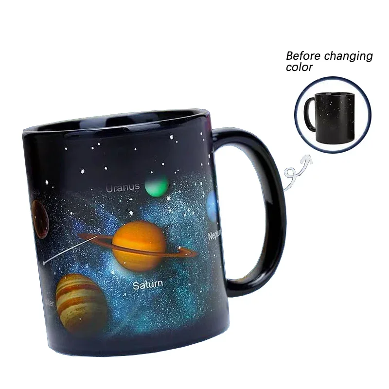 Creative Ceramic Mug Color Changing Mug Heat Revealing Coffee Cup Friends Gift Student Breakfast Tumbler Star