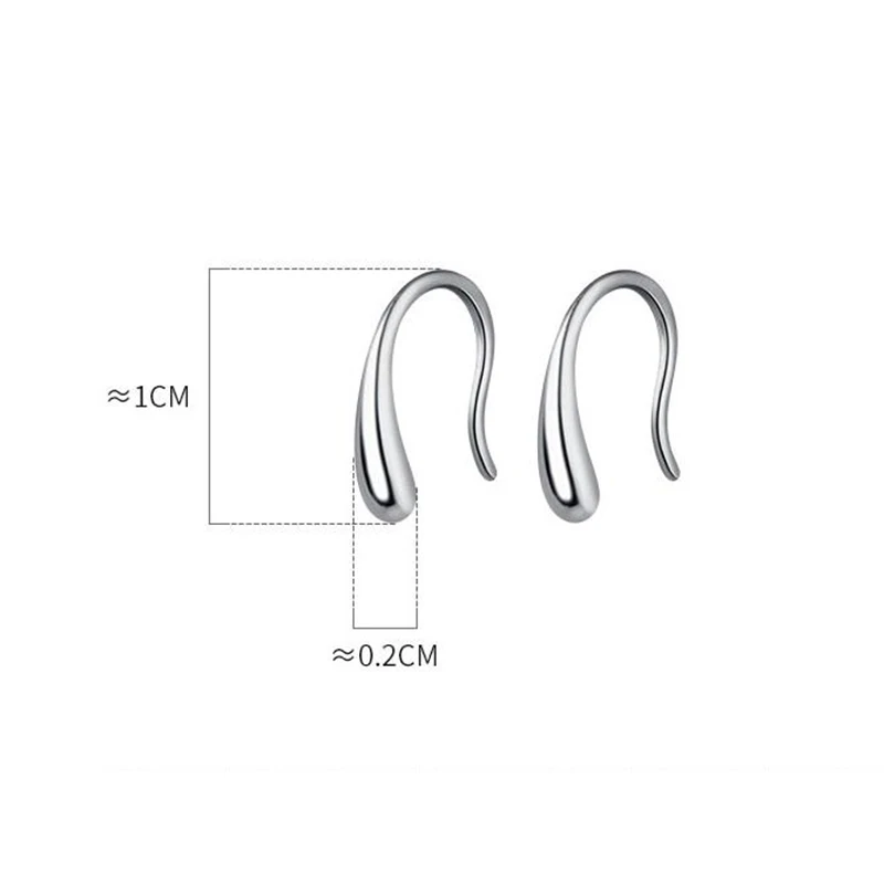 WANTME 925 Sterling Silver Fashion Simple Ear Hook for Women Classic Charm Ear Bone Piercing Stud Earrings Jewelry Accessories