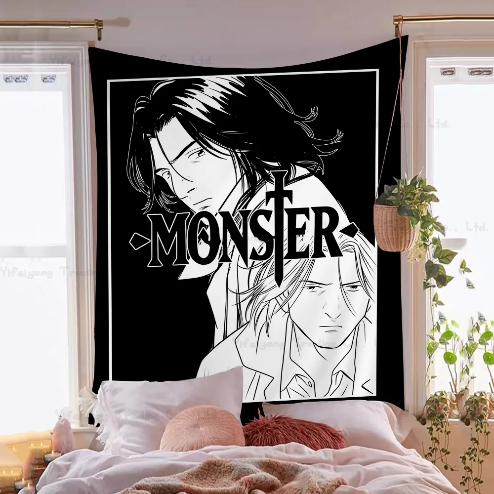 N-Naoki Urasawa S Monster Anime Cartoon Tapestry For Living Room Home Dorm Decor INS Home Decor