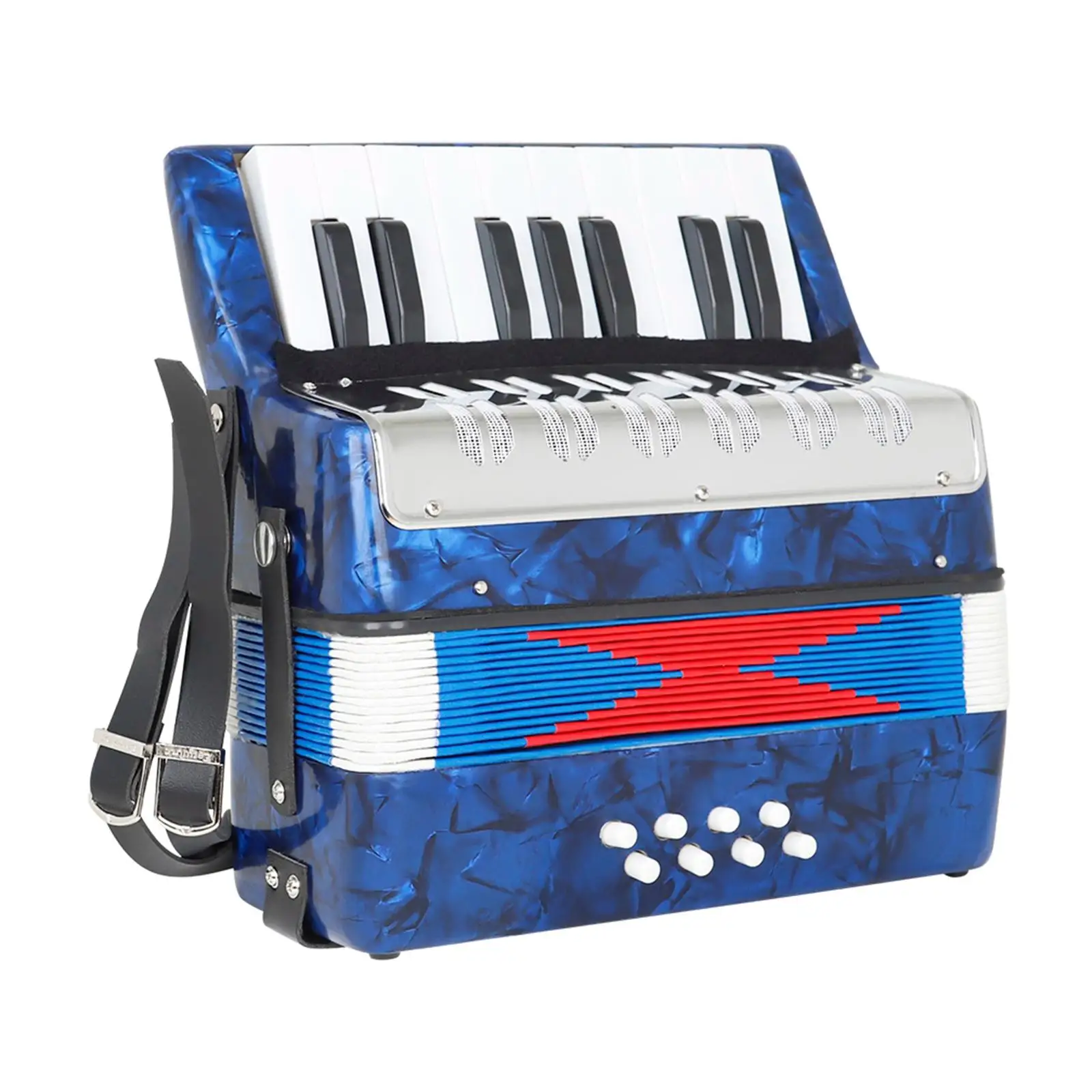 Professional 17 Key 8 Bass Piano Accordion Keyboard Instrument Gifts ABS Plastic