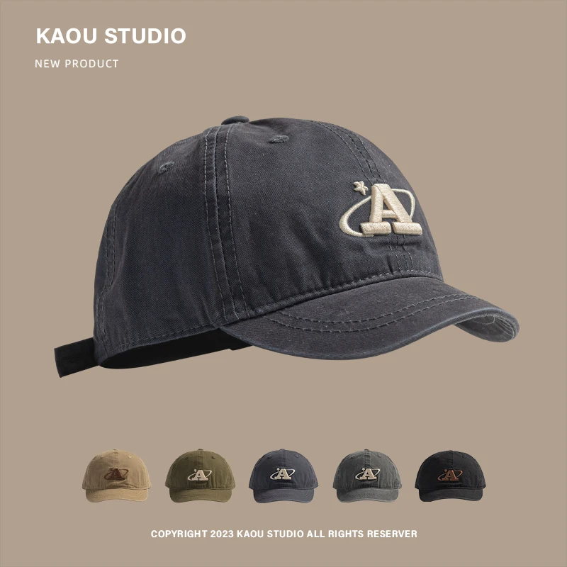 

Youth hip hop cap men and women versatile spring and autumn new short brim letter embroidery baseball cap tide