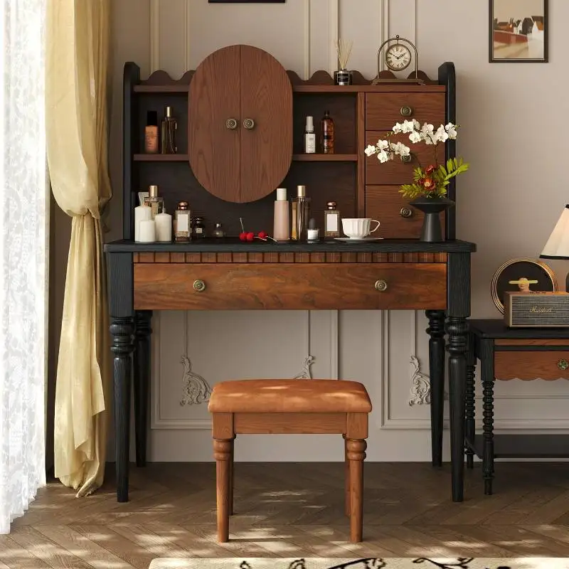 Dekorationen Schubladen Schminktisch Hocker Aufbewahrung Mädchen Moderner Spiegel Schminktisch Organizer Tocador Maquillaje Möbel