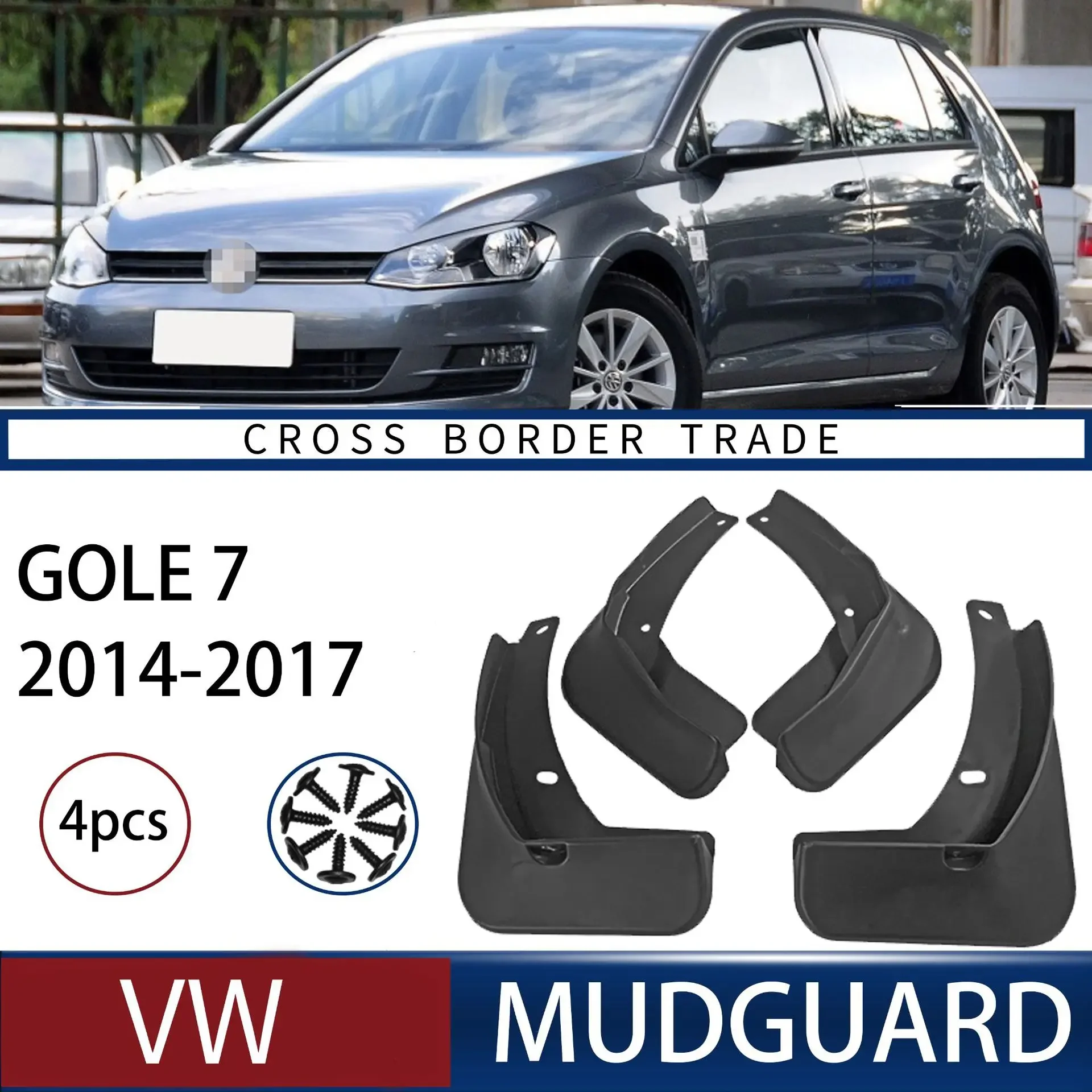 

FOR 14 VW GOLF 7 Car Molded Mud Flaps Splash Guards Mudguards Front Rear Styling Front Rear Car Accessories