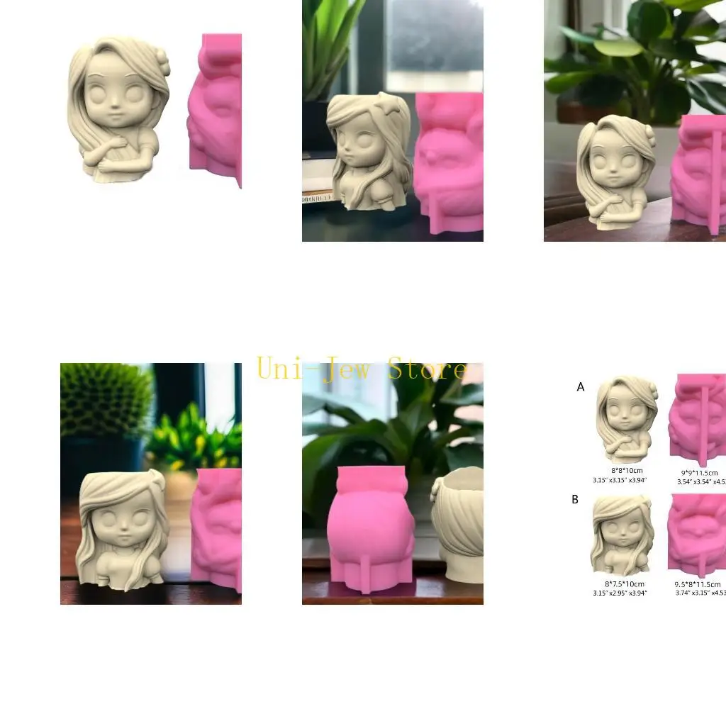 

40 ГБ форма для горшков в форме маленькой девочки, формы для цветочных горшков, силиконовая форма для бетона, принадлежности для