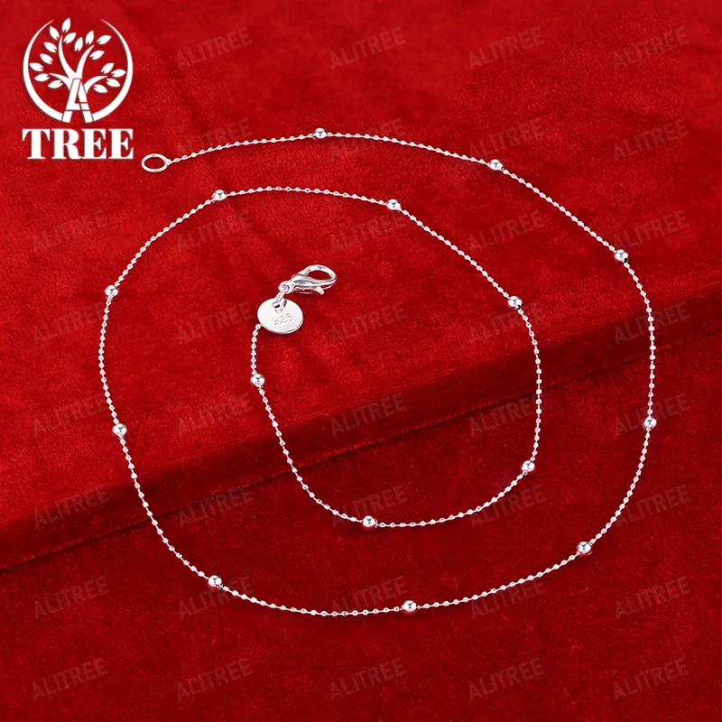 925 Sterling Silver Twisted Rope Bead Chain Flat Side Chain 40-60cm Necklace Women's Party Christmas Fashion Jewelry Accessories