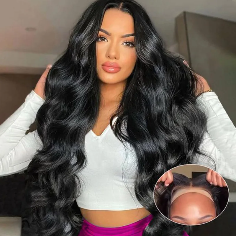 180 Density Glueless Wig Human Hair Ready To Wear Body Wave Pre Plucked Pre Cut Lace Wear And Go Wig 4X4 Lace Closure Wig