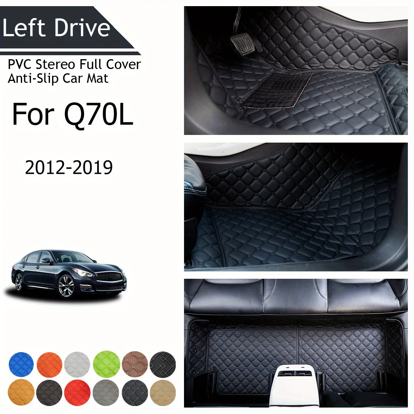 

TEGART 【LHD】For Infiniti For Q70L 2012-2019 Three Layer PVC Stereo Full Cover Anti-Slip Car Mat car floor mats