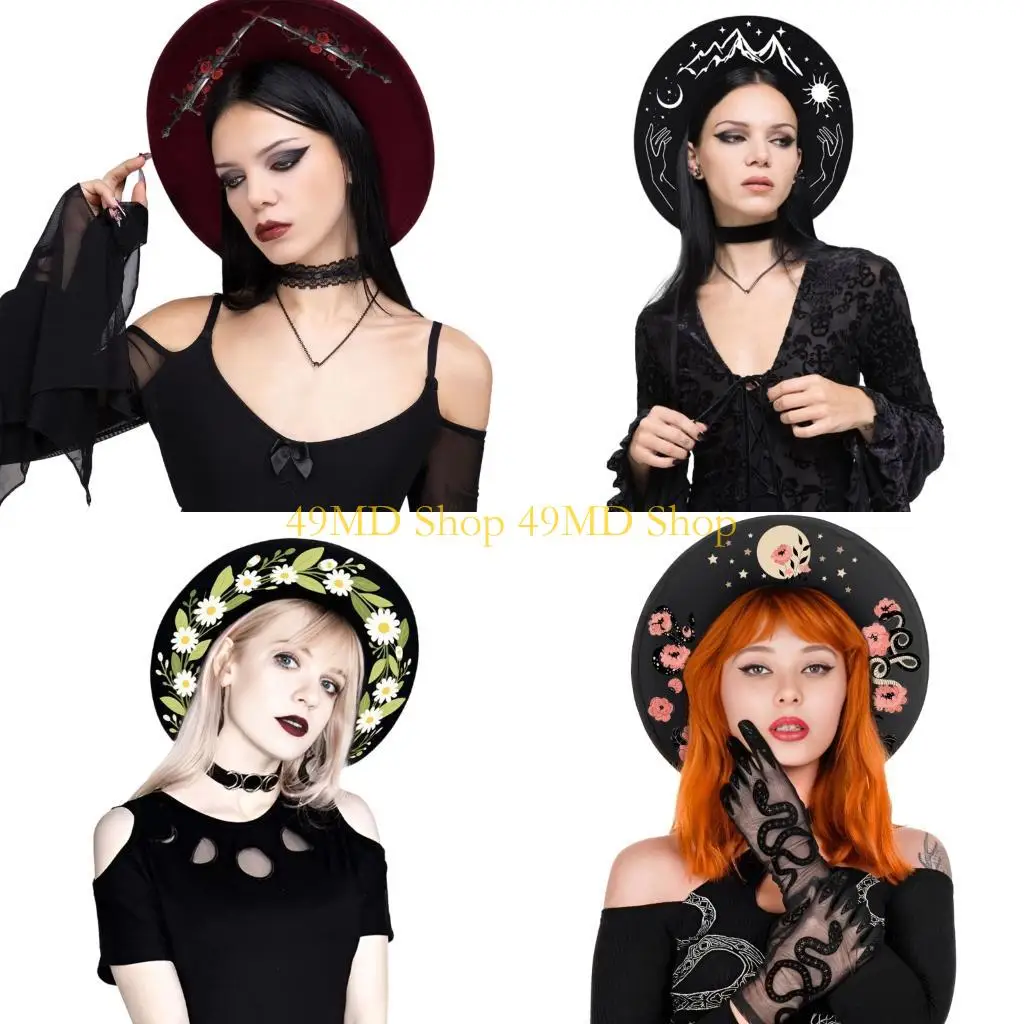 49MD Lightweight Gothic Top Hat Outdoor Activities Theme Event Cosplay Supply