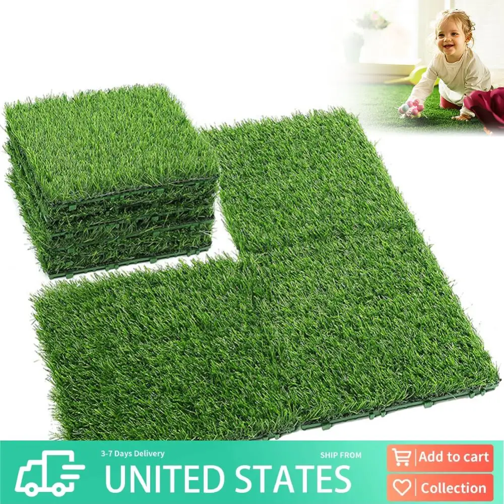 

10 шт. реалистичных травяных плиток 30х30 см, модульные напольные покрытия для сада, газона, патио, балкона