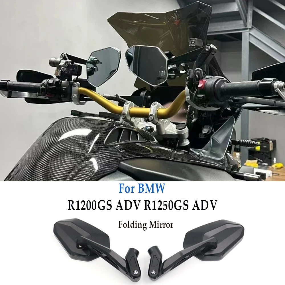 R1250ADV Motorcycle Mirror For BMW R1250GS Modified Accessories R1250 GS ADV Side Mirror Foldable Mirror CNC Aluminum 2019-2023