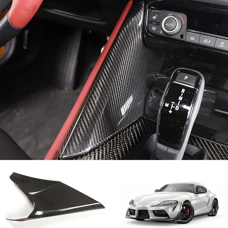 

Car Carbon Fiber Center Console Side Gear Shift Panel Decorative Cover Strip Trim For Toyota Supra 2019-2022 LHD