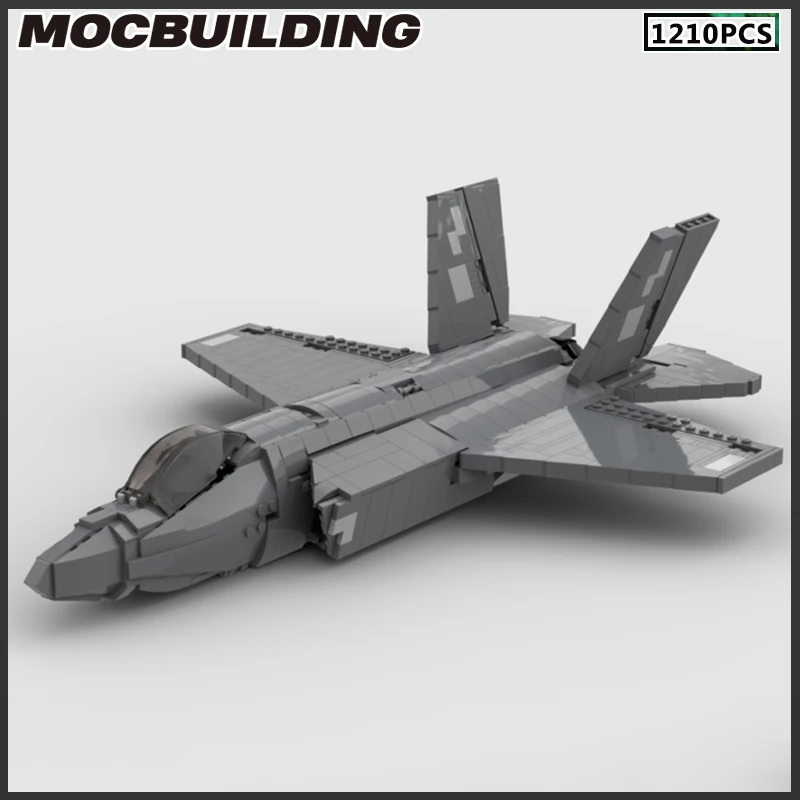 

Строительные блоки MOC F-35, модульная модель самолета, DIY кирпичи, сборная игрушка, Рождественский подарок, коллекция самолетов, подарок на день рождения