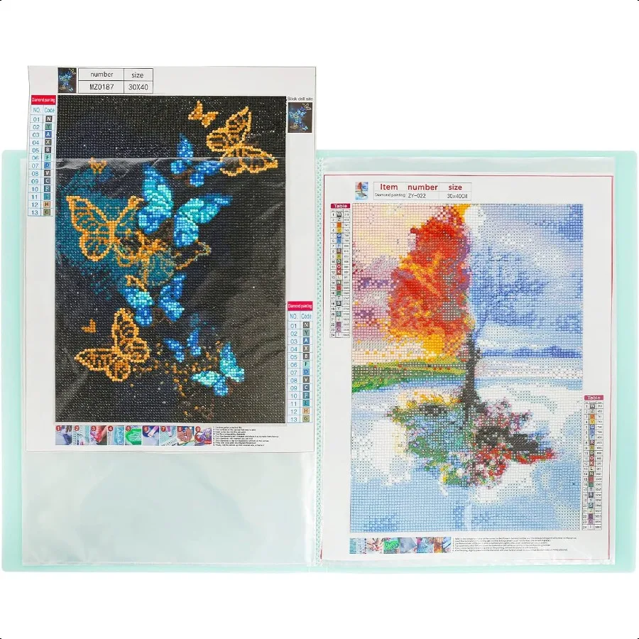 2 Packs A3 Diamond Painting Storage Book Large 30x40 Diamond Art Storage Presentation Book with 60 Pags Diamond Painting Art Po