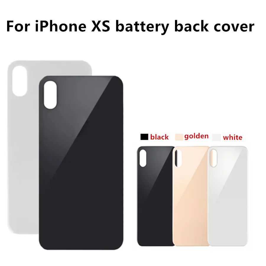 For iPhone XS Back Glass Panel Battery Cover Big Hole Rear Door Housing Case Replacement Parts With 3M Tape