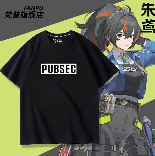 

Anime Zenless Zone Zero Zhu Yuan Short Sleeve T-shirt Summer Cosplay Costume Casual Student Loose Tops