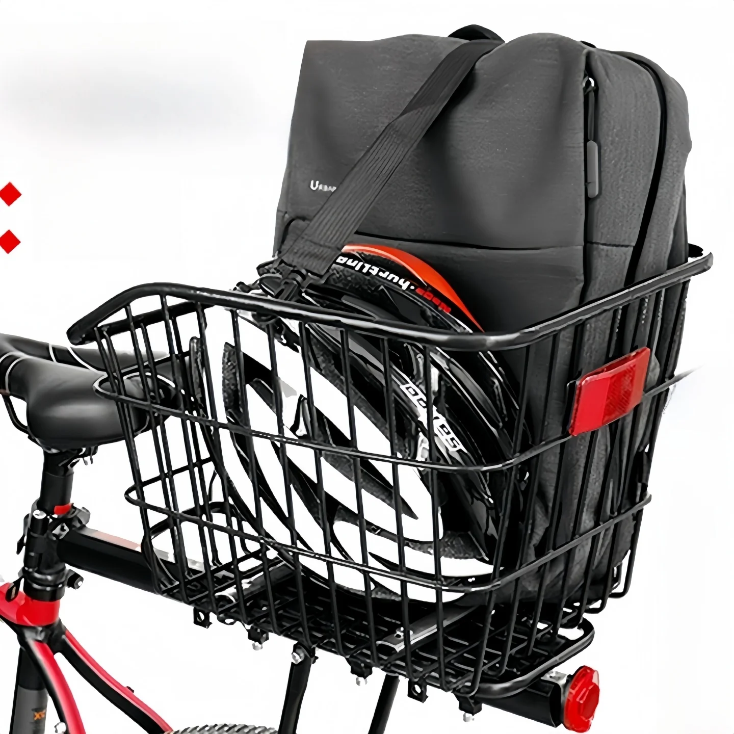 

Large Size Mountain Bike Rear Ra Basket Storage Basket Bicycle Basket for Carrng Books Metal Material Screw Fixed