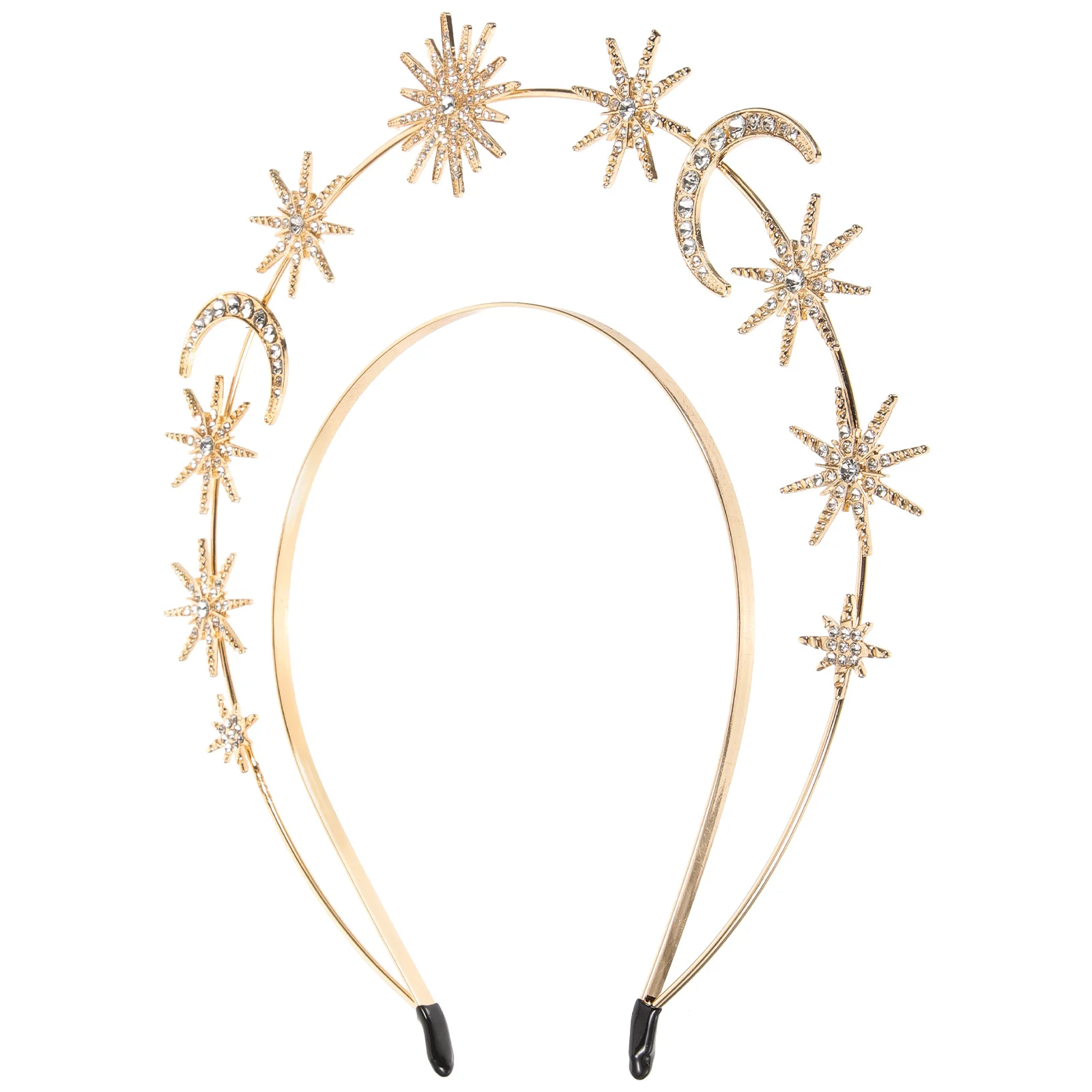 

Goddess Double Headb Rhinestone Alloy Crystal Wedding Bridal Hair Woman Headdress Accessories Shiny Hair Hoop Party Hat