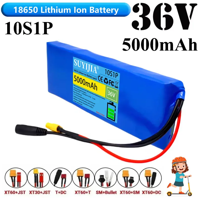

Литиевая аккумуляторная батарея 10S1P 36В 5000мАч 18650 с BMS, новая улучшенная перезаряжаемая батарея для высокопроизводительных электроприборов мощностью 250Вт