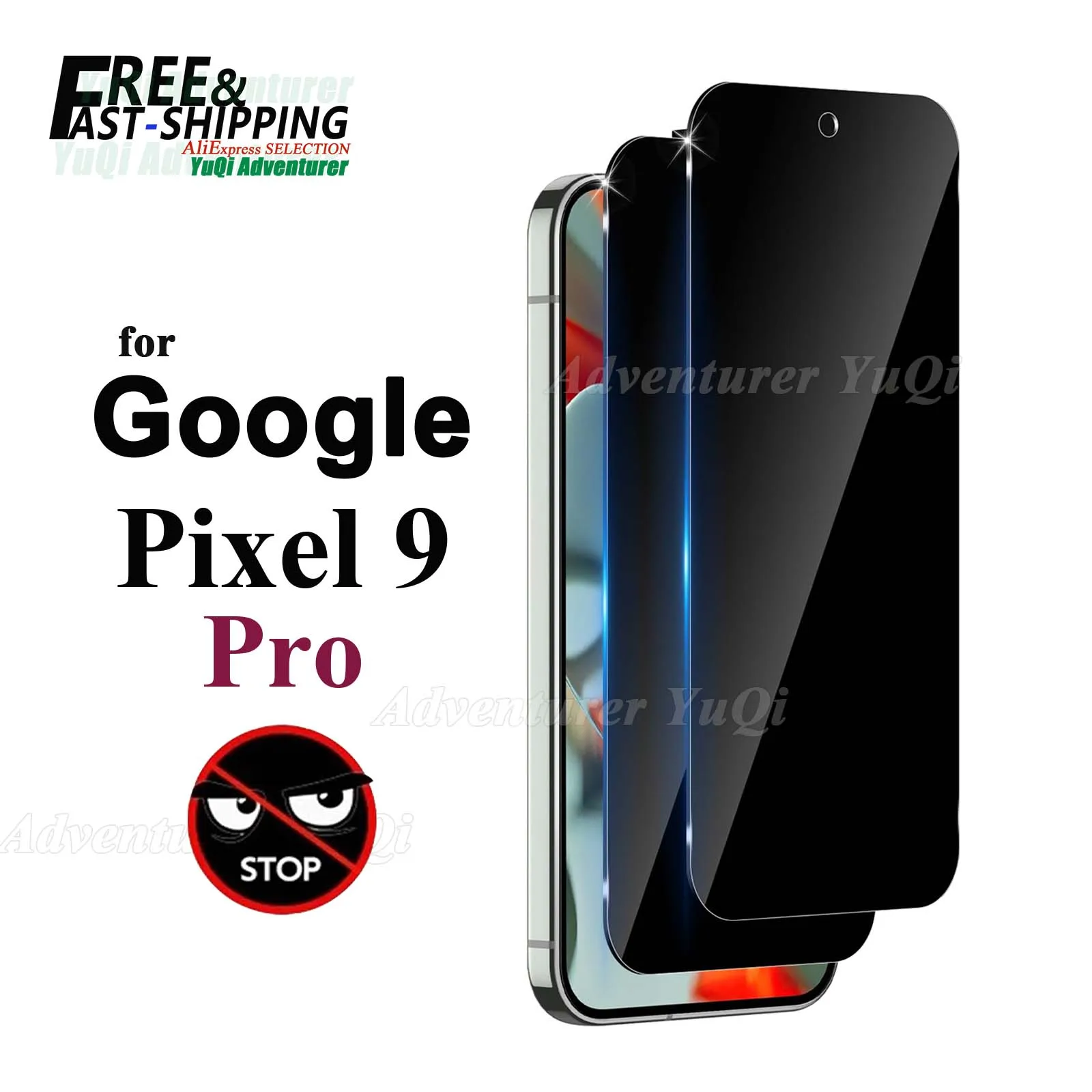 

Anit Spy Screen Protector For Google Pixel 9 Pro 6.3 inch Privacy Tempered Glass Anti Peep Scratch 9H Fingerprint Unlock 0.18