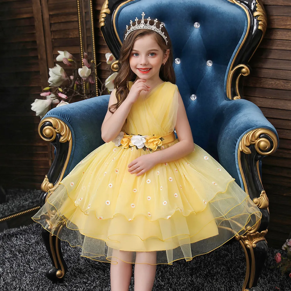 

Children's New Princess Dress Girls Evening Dress Birthday Party Fluffy Skirt Flower Girl Wedding Dress Catwalk Dress