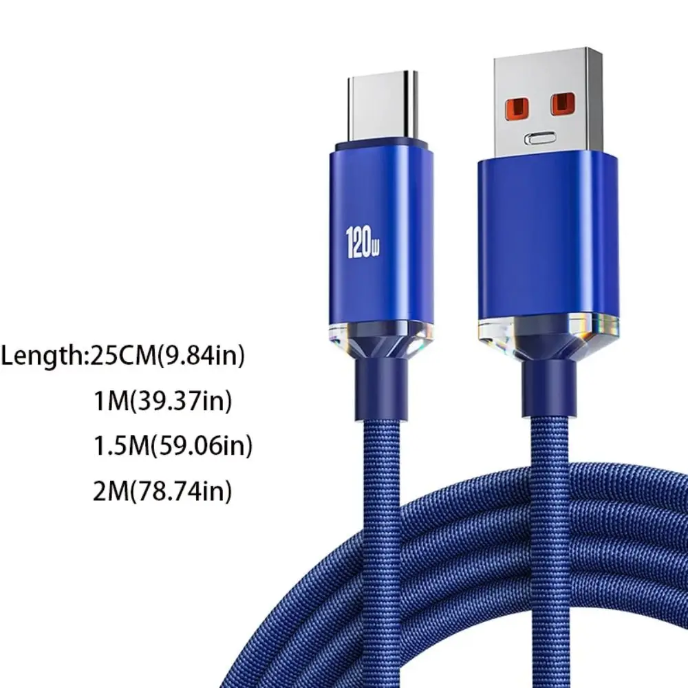 120W 6A Fast Charge Cable USB Type C Extension Cable 25cm/1m/1.5m/2m Data Cable for Samsung S23 Realme Xiaomi 13 Huawei