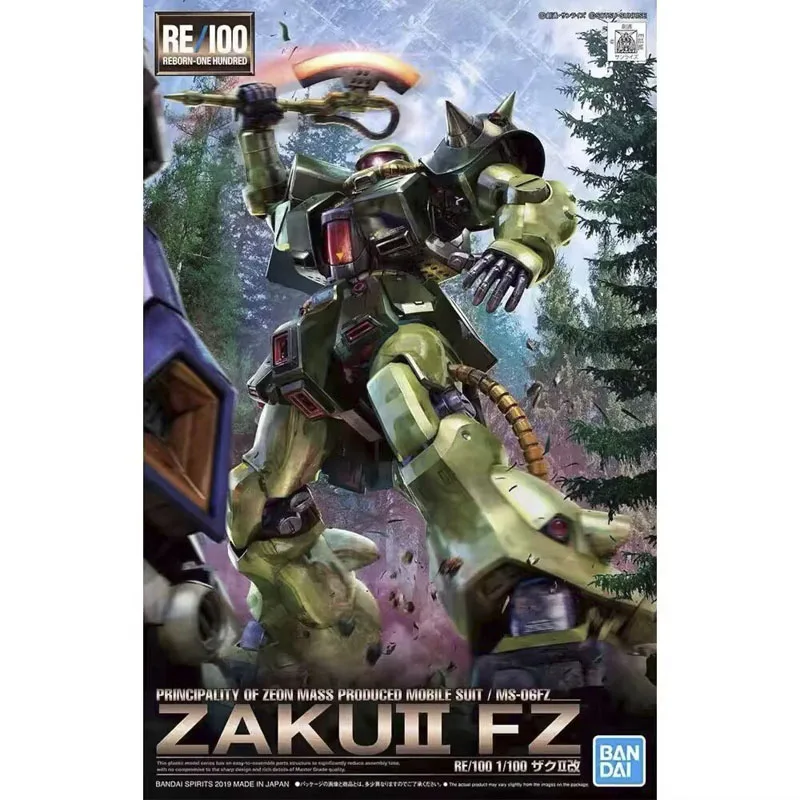 bandai-re-100-zaku-ii-fz-kit-de-montage-de-modele-de-mobile-suit-figurine-d'action-jouet-de-collection-robot-cadeau-pour-amateurs-de-modelisme