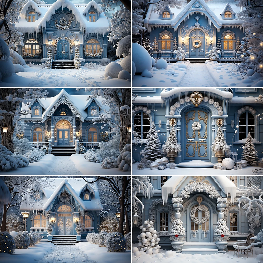 

Mocsicka Photography Background Winter Christmas Gingerbread House Snow Kids Family Party Portrait Decor Backdrop Photo Studio