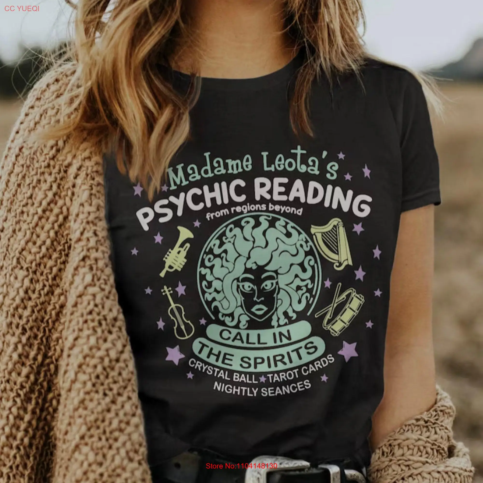 Madame Leota's Psychic Readings Bella Canvas Jersey  T Shirt long or short sleeves