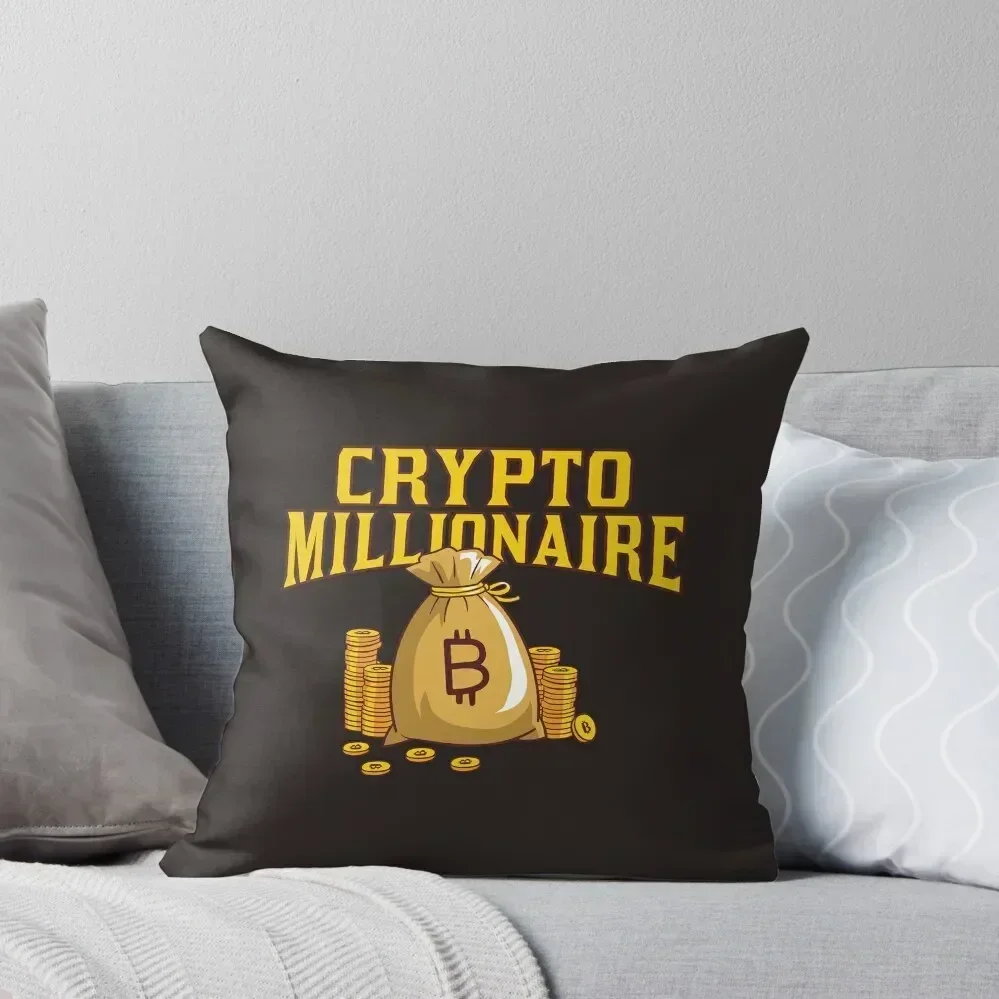 

Bitcoin Millionaire Crypto Shirt Cryptocurrency Hoodie Bitcoin Shirts Crypto Apparel HODL Shirt Funny Crypto Clothi Throw Pillow