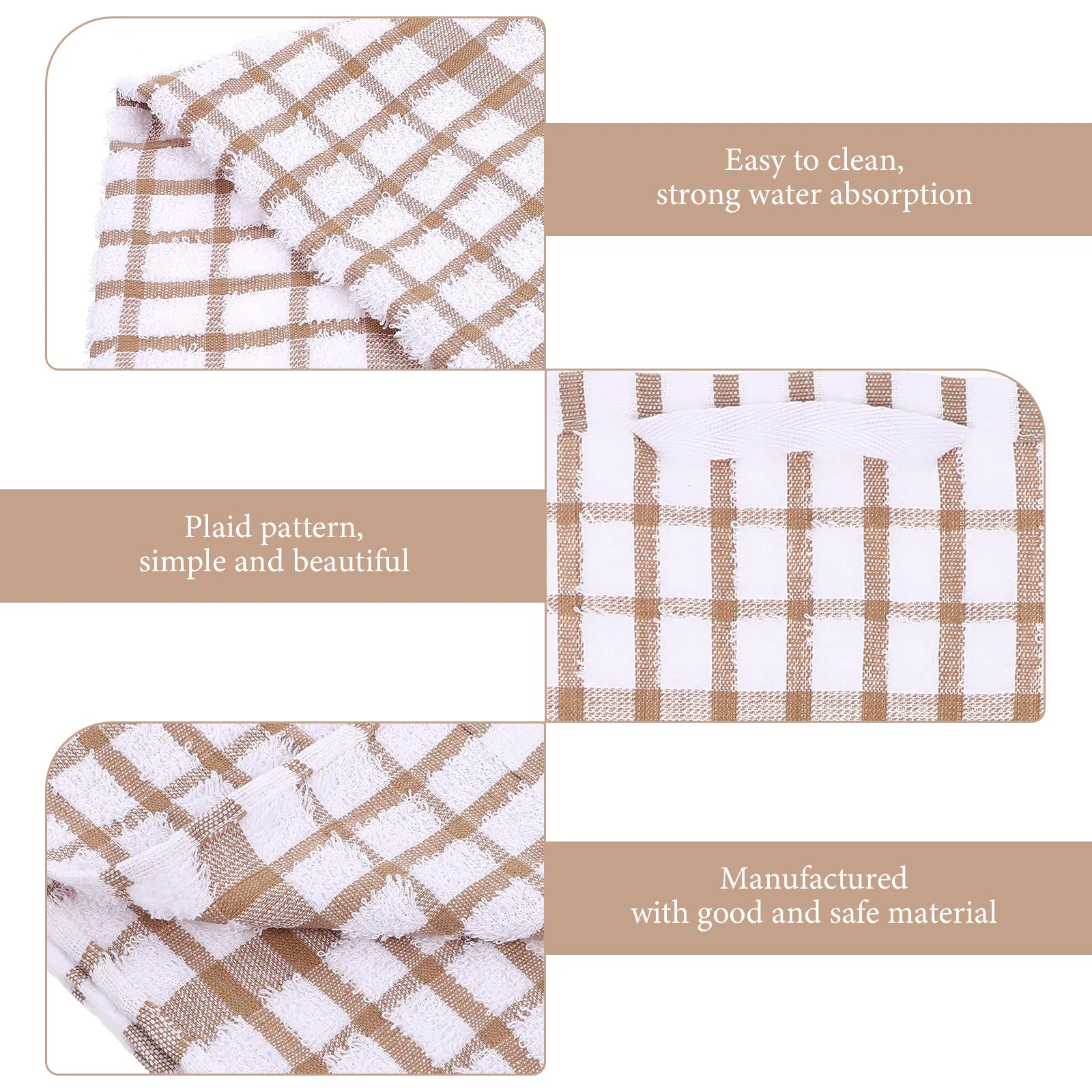 

3pcs Pure Cotton Dishcloths Water Absorbent Kitchen Washing Towels Multipurpose Cleaning Cloth For Kitchen Utensils Pots Pans