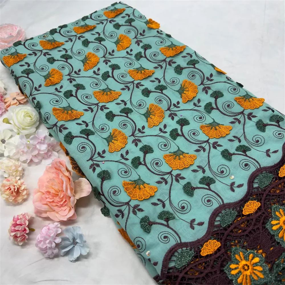 

5 Yards Applique Swiss Voile Lace In Switzerland And Nigerian 3D Embroidered Water Soluble Lace Fabric For Sewing Women Wedding