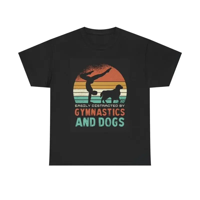 Gymnastics And Dogs T Shirt Funny Heavy Cotton