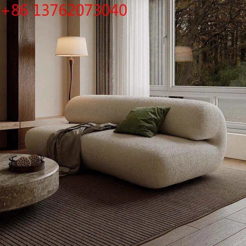 

French Retro Living Room Sofa Nordic Luxury Apartment Beauty Salon Straight Sofa Business Furniture