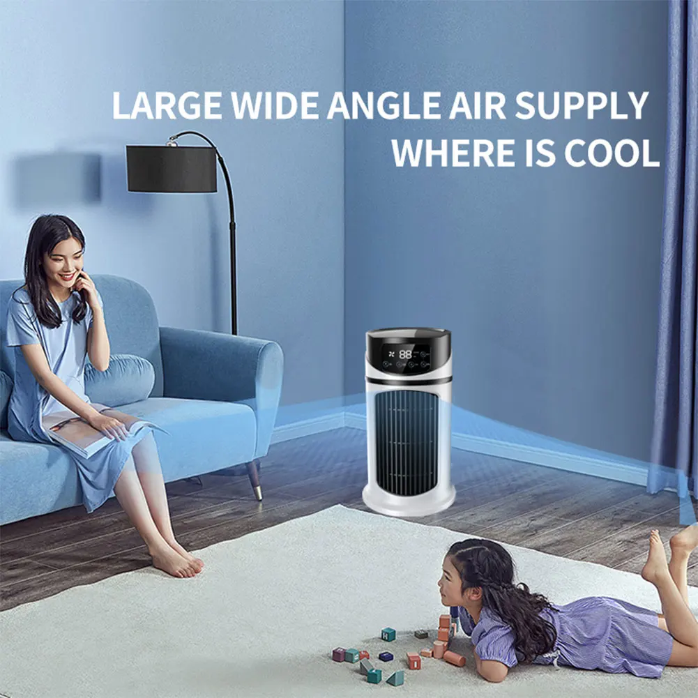 Ventilador de escritorio de refrigeración silencioso 3 en 1, ventilador de mesa silencioso Personal ajustable de 6 velocidades, Enfriador de aire de viento para circulación para dormitorio y oficina