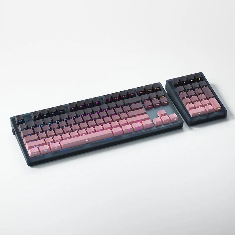 Gradient-Tastenkappen, seitlich bedruckt, durchscheinend, PBT Double Shot, OEM-Profil für MX-Schalter, Gaming-Tastatur, 130+ Tastenkappen – Detail 8