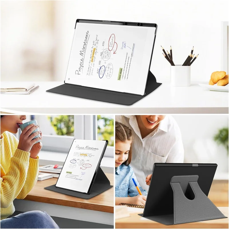 AED6-Case For Remarkable Paper Pro 11.8 Inch Protective Case With Pencil Holder-360°Rotating Protective Stand Cover