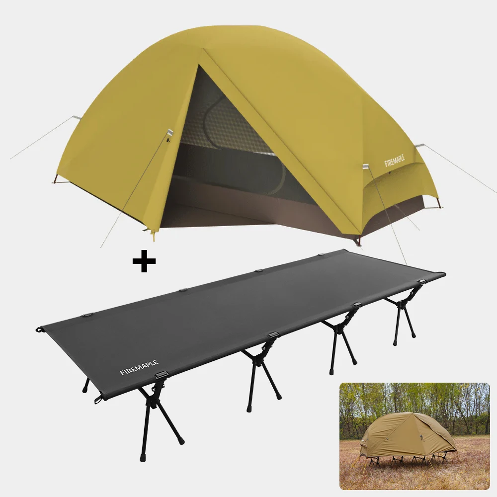 Fire-Maple Tropics Ultralight Backpacking Tent voor 1 Persoon, 20D Waterdicht, Geschikt voor Bergbeklimmen, Fietsen, Eenvoudig Opzetten, Wandelen, met Campingbed