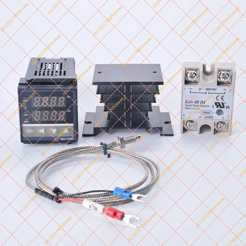 RKC REX-C100 Digital PID Temperature Controller Kit with 40A SSR and 1m K-Type Thermocouple