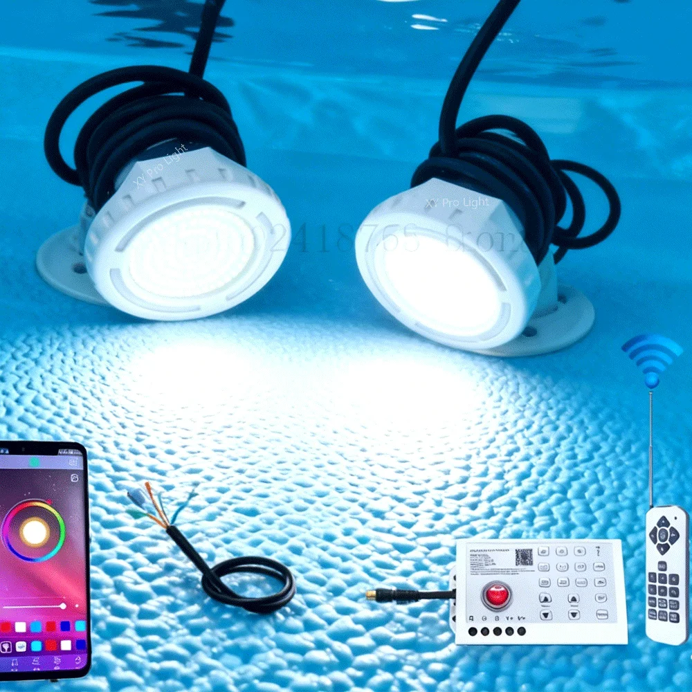 

DC12V 15W RGB LED Pool Light Bluetooth APP Control Outdoor/Indoor Underwater Light Fountain Landscape Lamp Piscina Luz Spotlight